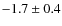 $ -1.7 \pm 0.4 $