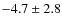 $ -4.7 \pm 2.8 $