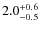 $\rm 2.0^{+0.6}_{-0.5}$