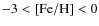 $-3 < [{\rm Fe}/{\rm H}] < 0$