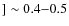 $] \sim 0.4{-}0.5$