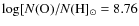 $\log [N({\rm
O})/N({\rm H}]_\odot =8.76$