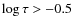 $\log \tau > -0.5$