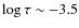 $\log \tau\sim-3.5$