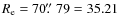 $R_{\rm e} = 70\hbox{$.\!\!^{\prime\prime}$ }79 = 35.21$