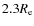 $
2.3 R_{\rm e}$