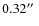$0.32 \hbox{$^{\prime\prime}$ }$