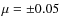 $\mu =\pm 0.05$