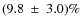 $(9.8~\pm~3.0)\%$