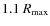 $1.1 ~R_{\rm max}$