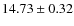 $14.73\pm0.32$