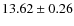 $13.62\pm0.26$