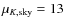$\mu_{K,{\rm sky}}= 13$