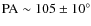 ${\rm PA}\sim105\pm10^{\circ}$