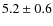 $5.2\pm 0.6$