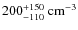$200_{-110}^{+150}~{\rm cm}^{-3}$