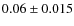 $0.06\pm0.015$