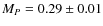 $M_P= 0.29\pm 0.01$
