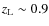 $z_{\rm L}\sim 0.9$