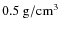 $0.5 \rm ~ g/cm^{3}$