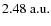$2.48 \rm ~ a.u.$