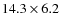 $14.3 \times 6.2$