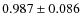 $0.987\pm0.086$