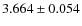$3.664 \pm 0.054$