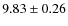 $ 9.83 \pm 0.26$