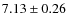 $ 7.13 \pm 0.26$