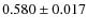 $0.580\pm0.017$