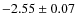 $-2.55\pm0.07$