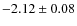 $-2.12\pm0.08$