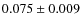 $0.075\pm0.009$