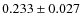 $0.233\pm0.027$