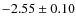 $-2.55\pm0.10$