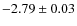 $-2.79\pm0.03$