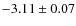$-3.11\pm0.07$