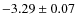 $-3.29\pm0.07$