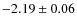 $-2.19\pm0.06$