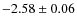 $-2.58\pm0.06$