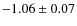 $-1.06\pm0.07$