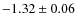 $-1.32\pm0.06$