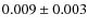 $ 0.009\pm0.003$