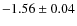 $-1.56\pm0.04$