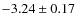 $-3.24\pm0.17$