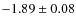 $-1.89\pm0.08$