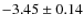 $-3.45\pm0.14$