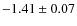 $-1.41\pm0.07$