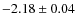 $-2.18\pm0.04$